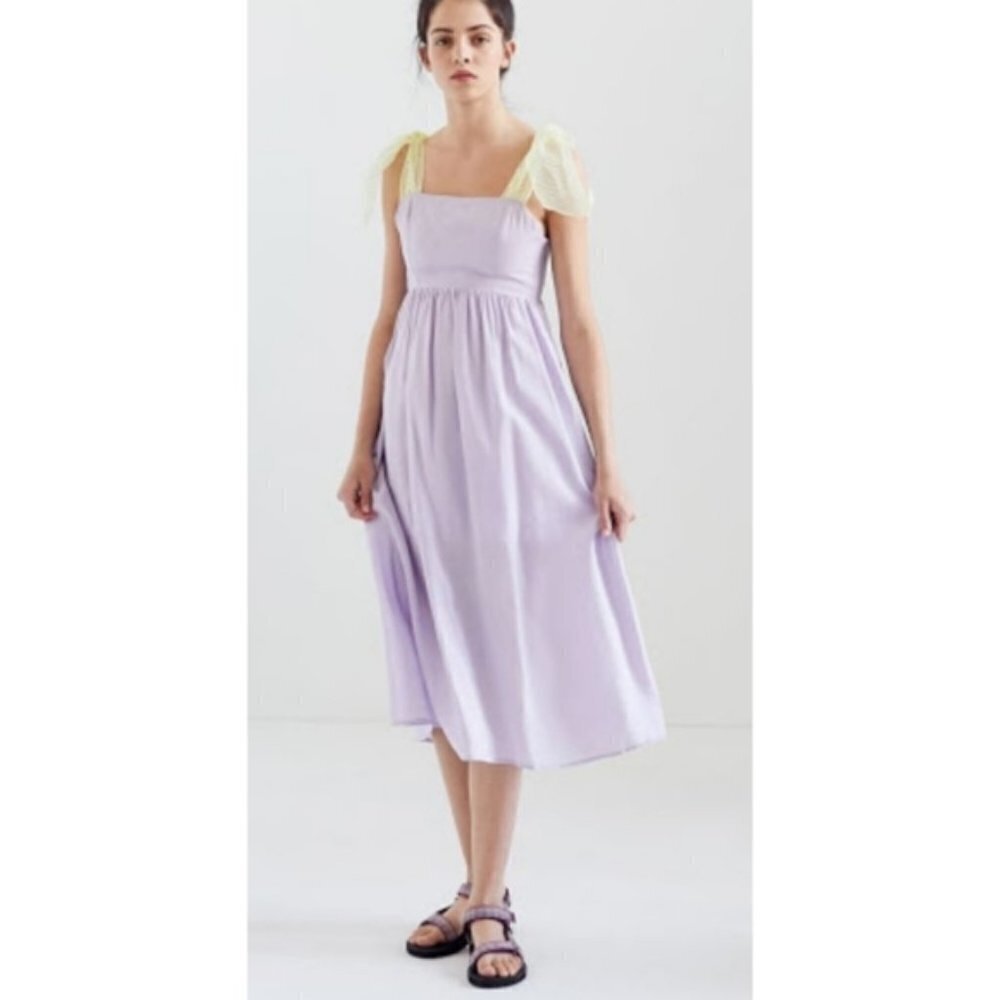 Urban Outfitters Organza Tie-shoulder Midi Dress Small NWT